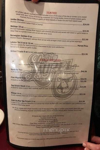 Laurel Supper Club - New Richmond, WI menu_pic