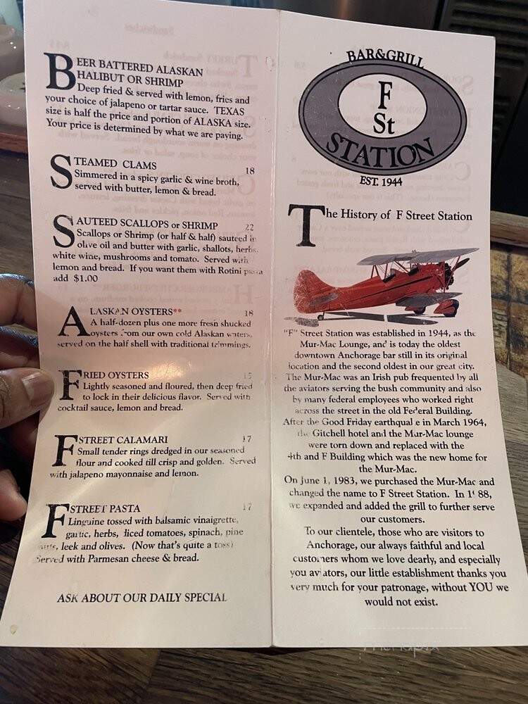 F Street Station - Anchorage, AK menu_pic