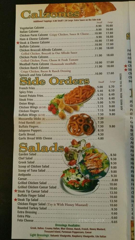 Andrea's Pizza - Winchester, MA menu_pic