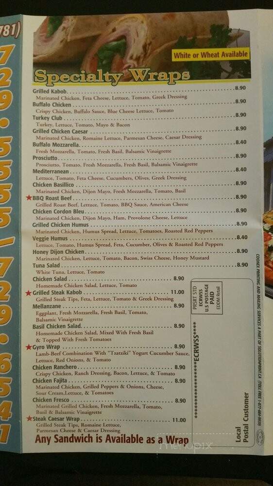 Andrea's Pizza - Winchester, MA menu_pic