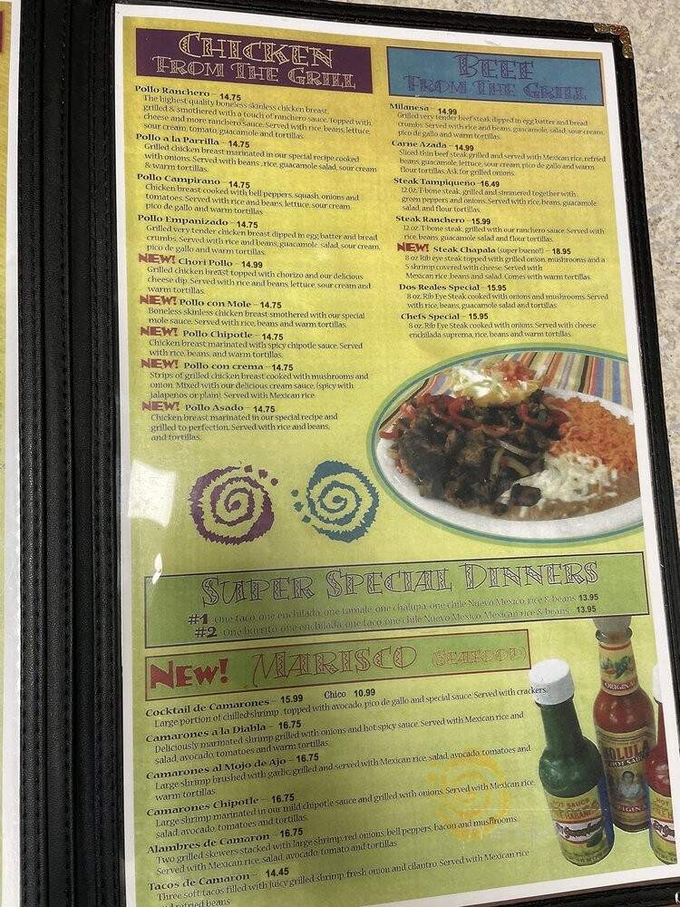Dos Reales Mexican Restaurant - Champaign, IL menu_pic