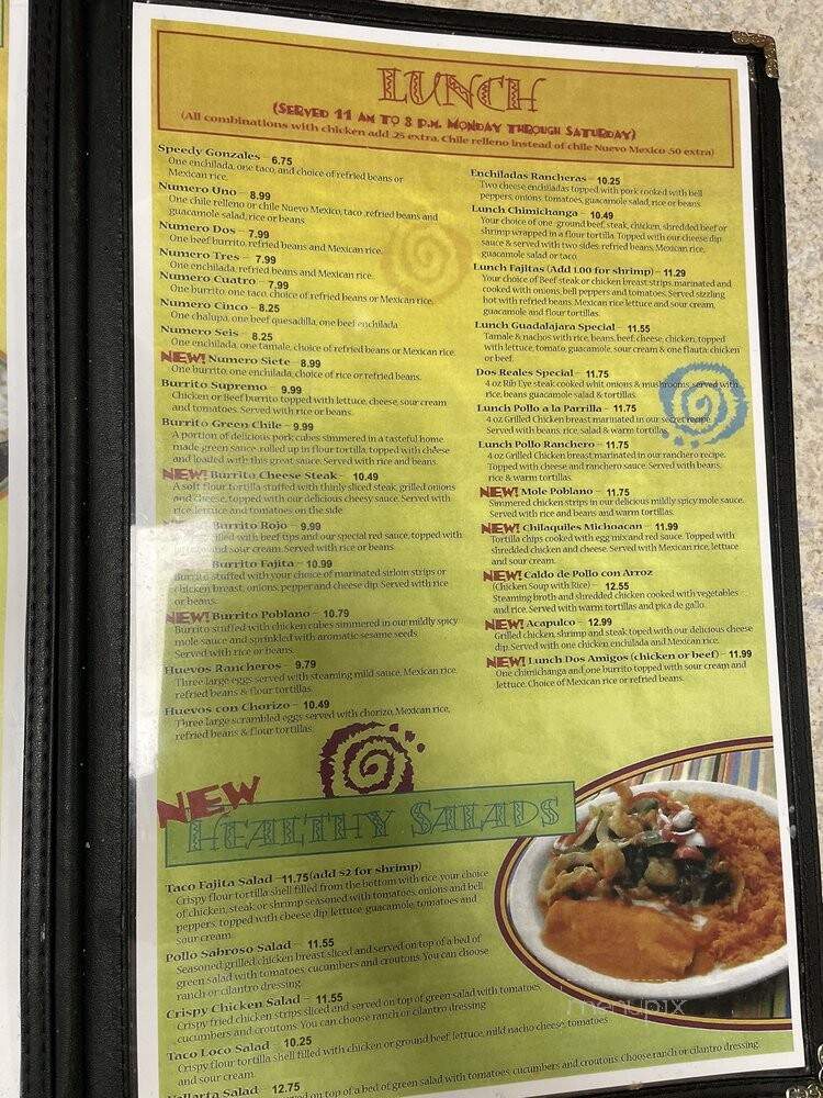 Dos Reales Mexican Restaurant - Champaign, IL menu_pic