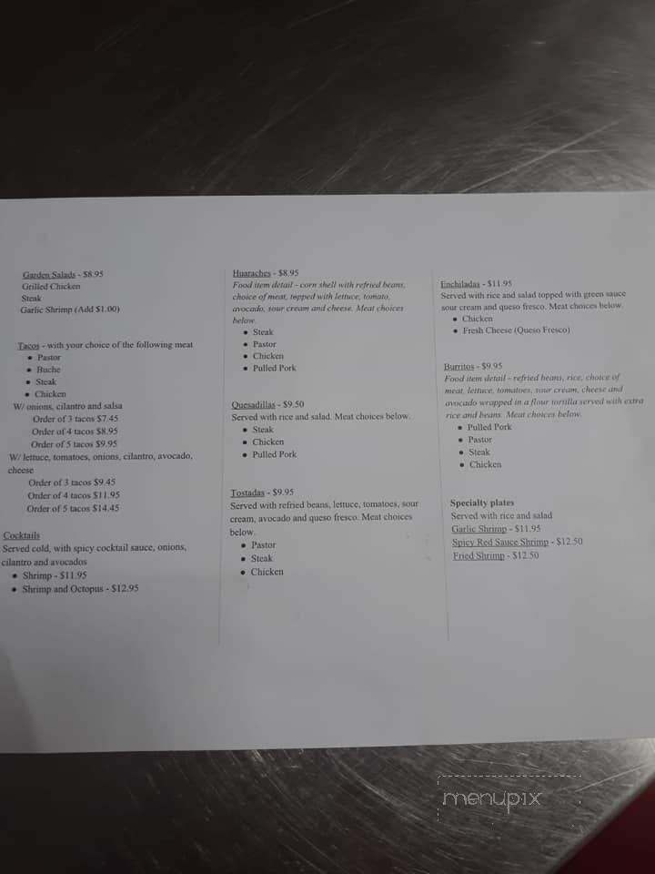 Garibaldi's Restaurant - Willimantic, CT menu_pic