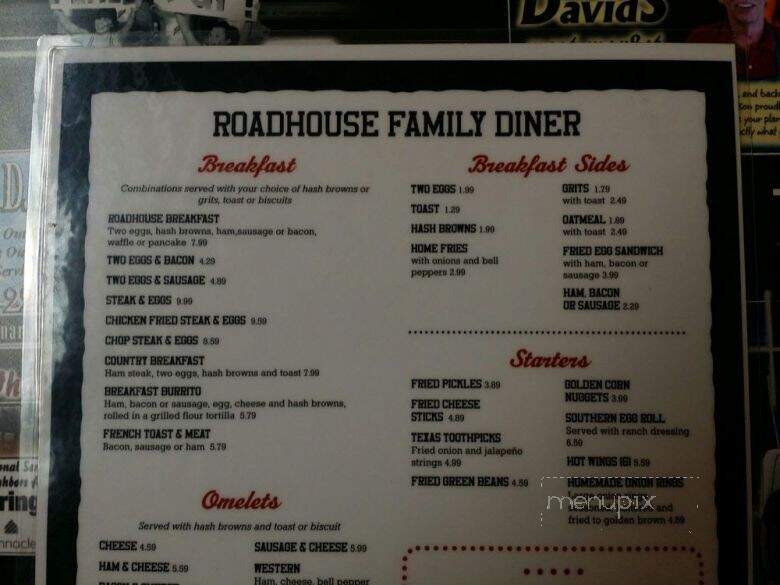 Roadhouse Restaurant - Paris, TX menu_pic