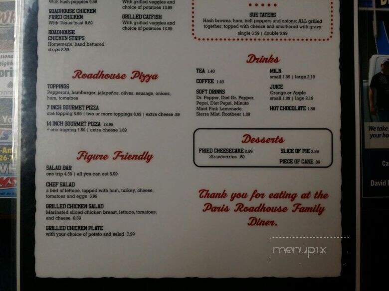 Roadhouse Restaurant - Paris, TX menu_pic