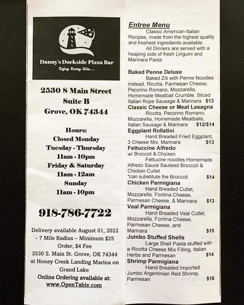 Bella Donna's at Grand Lake - Grove, OK menu_pic