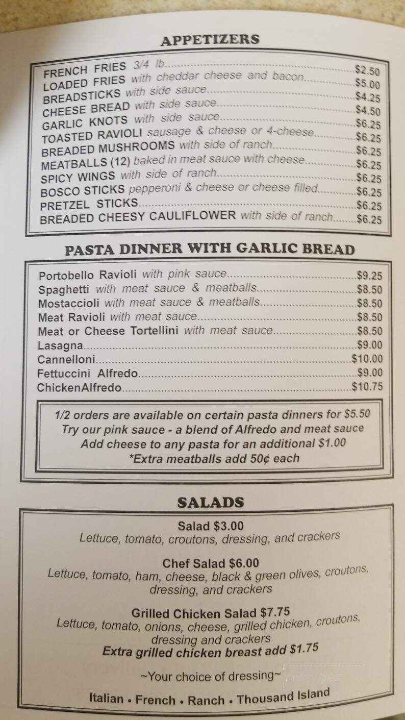 Benny's Pizza - Beardstown, IL menu_pic