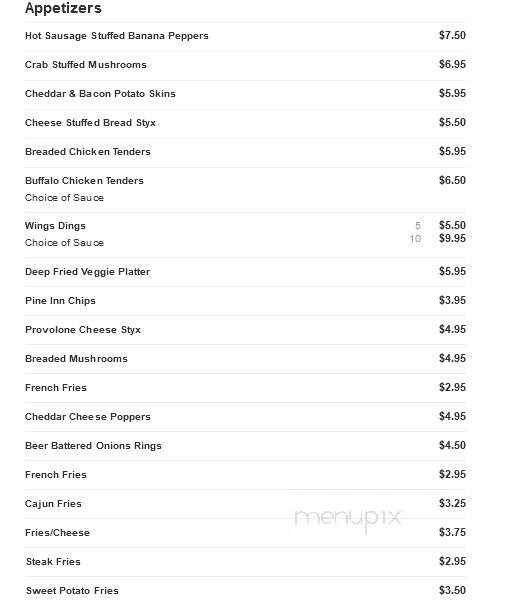 Pine Inn - Falls Creek, PA menu_pic