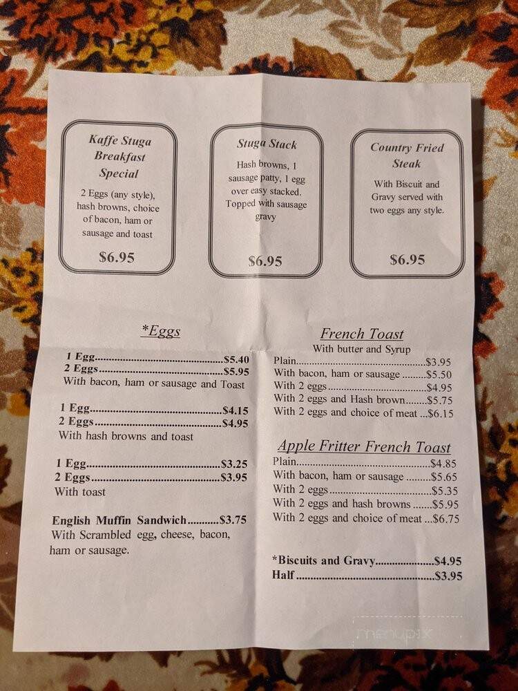 Kaffe Stuga - Harris, MN menu_pic