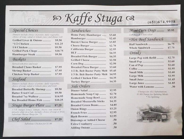 Kaffe Stuga - Harris, MN menu_pic