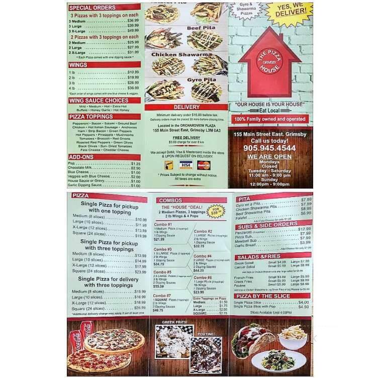 The Pizza House - Grimsby, ON menu_pic