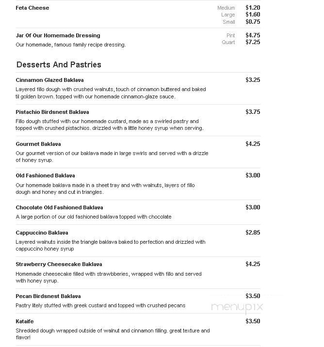 King Gyros - Michigan City, IN menu_pic