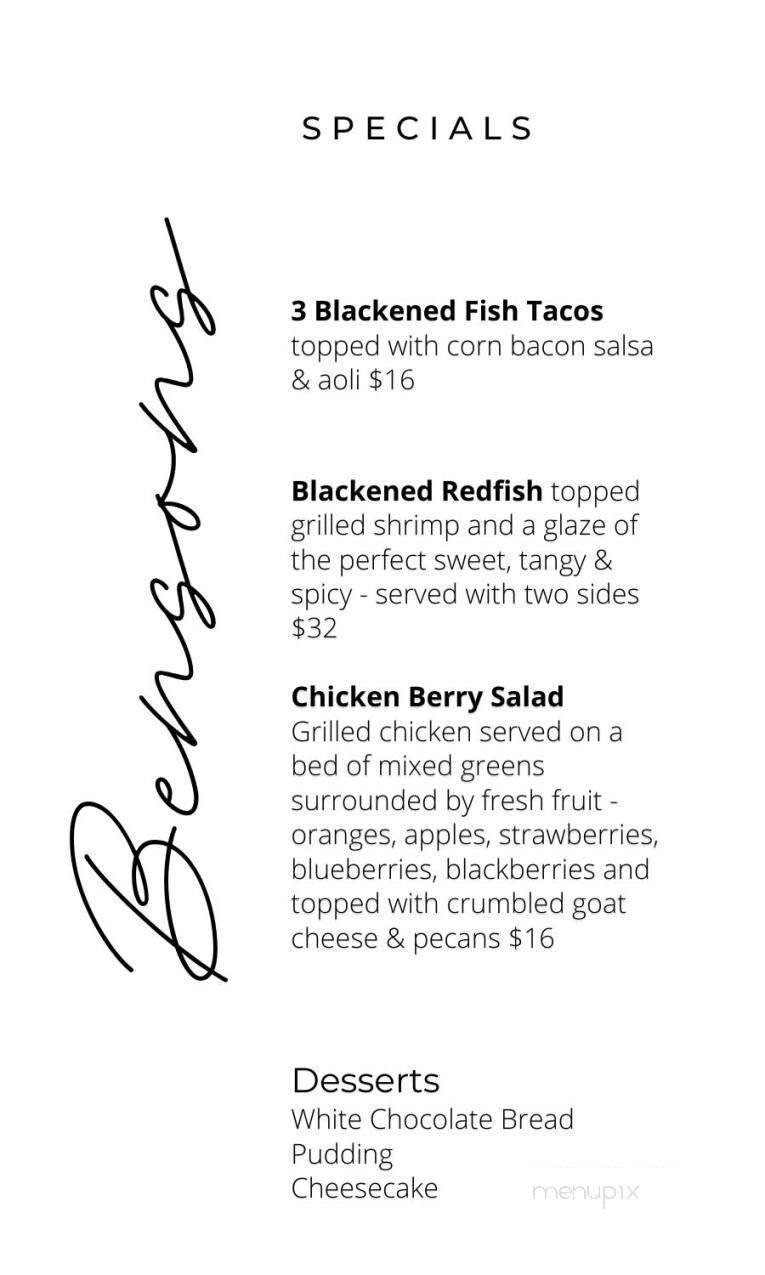 Benson's Steakhouse & Taproom - Hattiesburg, MS menu_pic