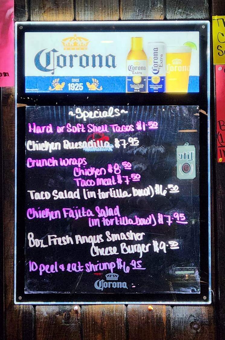 Boomerang's Bar & Grille - Millmont, PA menu_pic