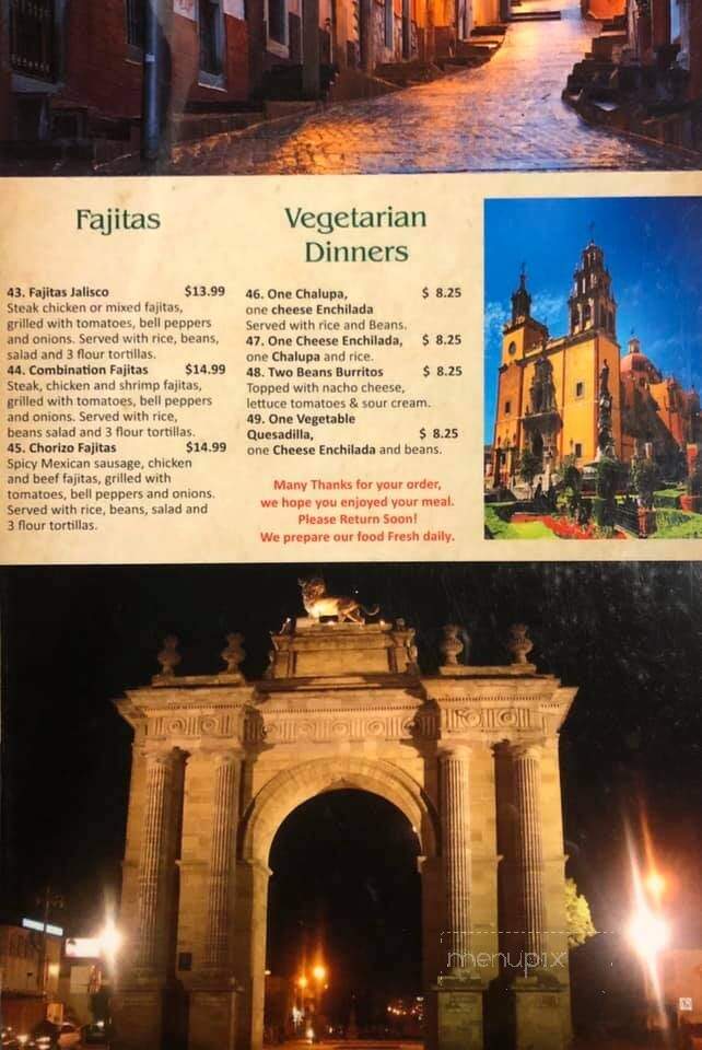 El Sombrero Mexican Restaurant - Yazoo City, MS menu_pic