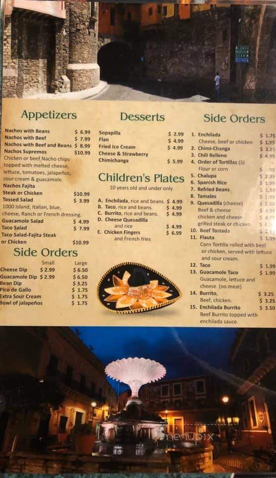 El Sombrero Mexican Restaurant - Yazoo City, MS menu_pic