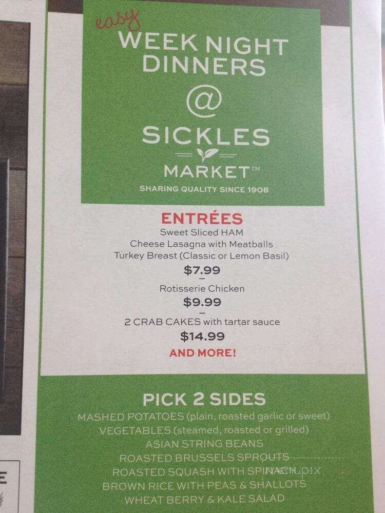 Sickles Market - Little Silver, NJ menu_pic