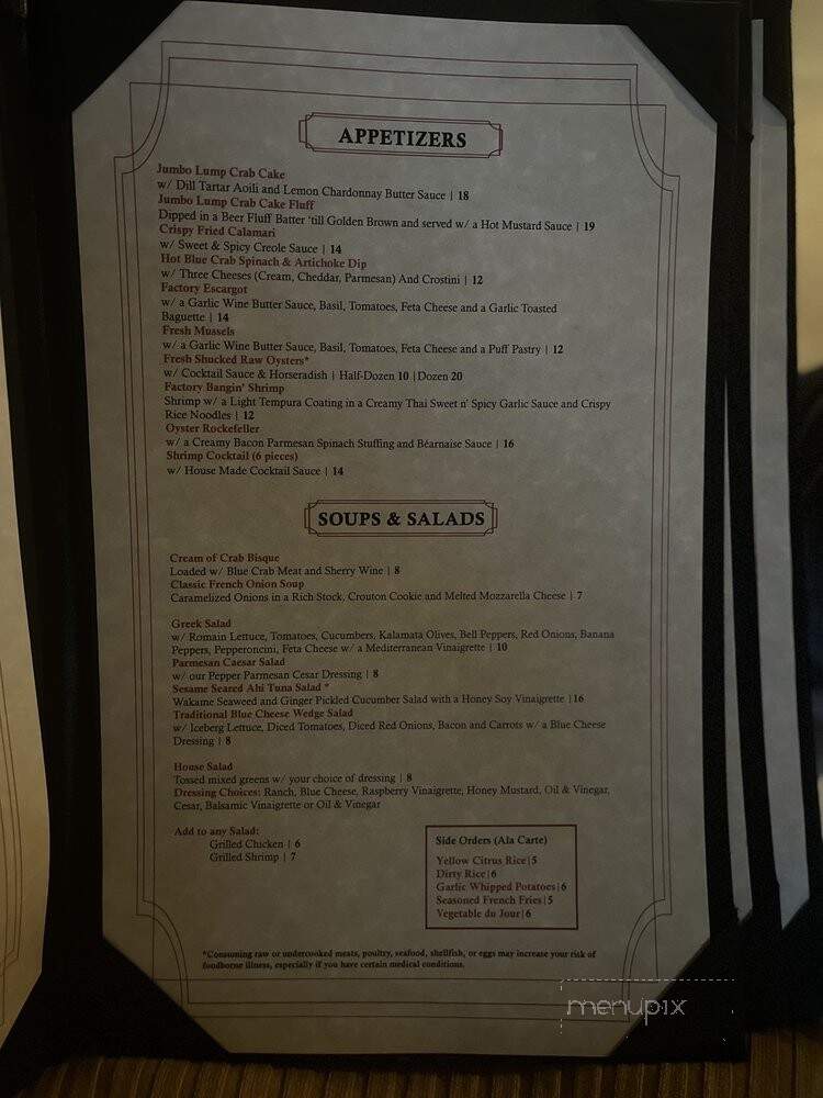 Crabcake Factory - Jacksonville Beach, FL menu_pic
