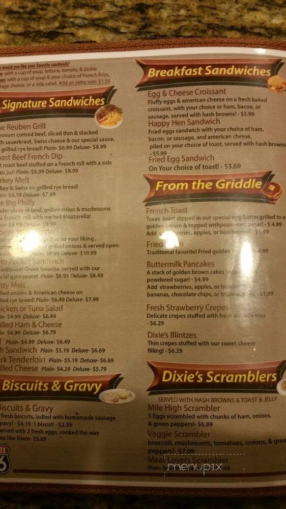 Dixie Cafe - McLean, IL menu_pic