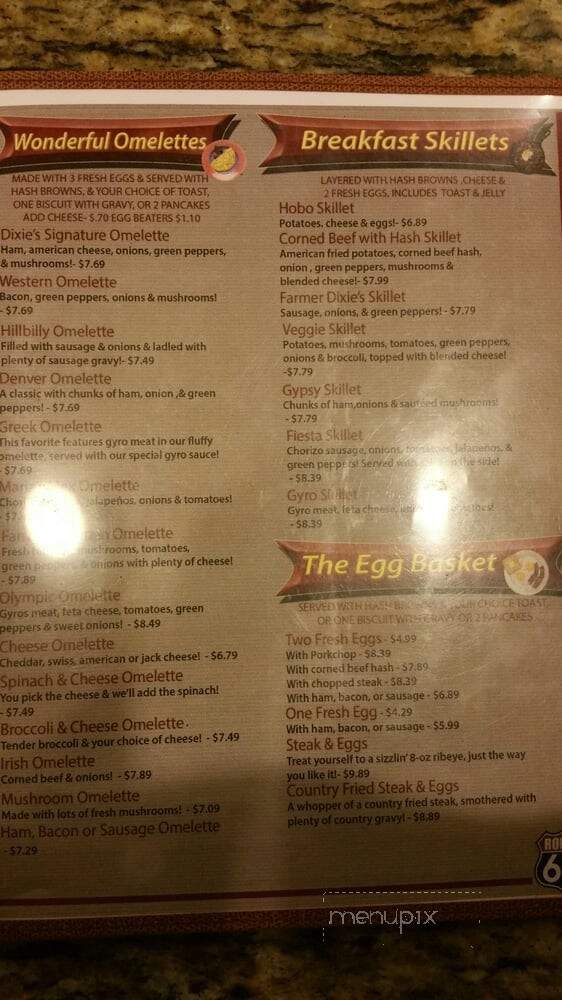 Dixie Cafe - McLean, IL menu_pic