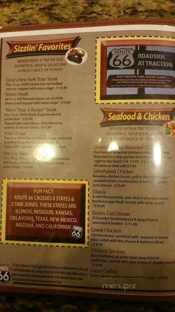 Dixie Cafe - McLean, IL menu_pic