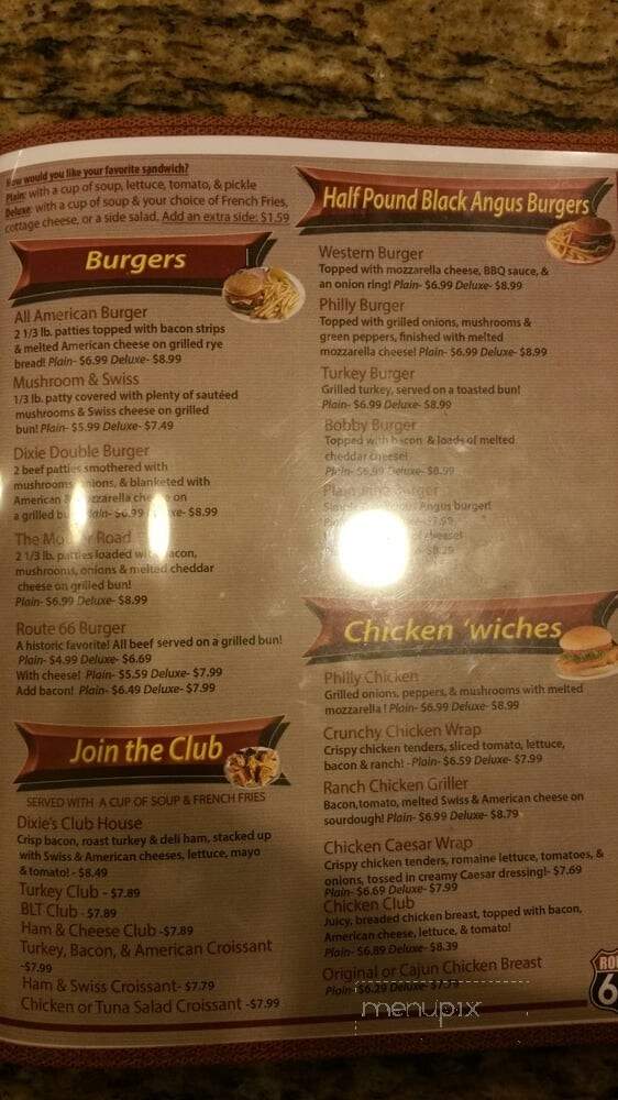 Dixie Cafe - McLean, IL menu_pic