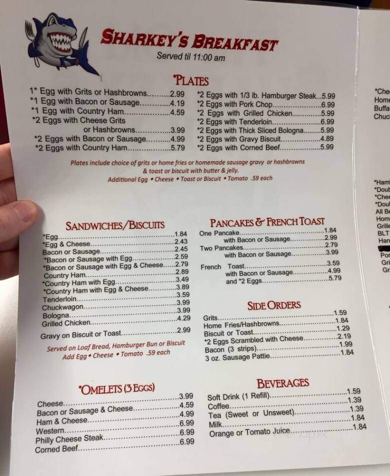 Sharkey's Grill - Burlington, NC menu_pic