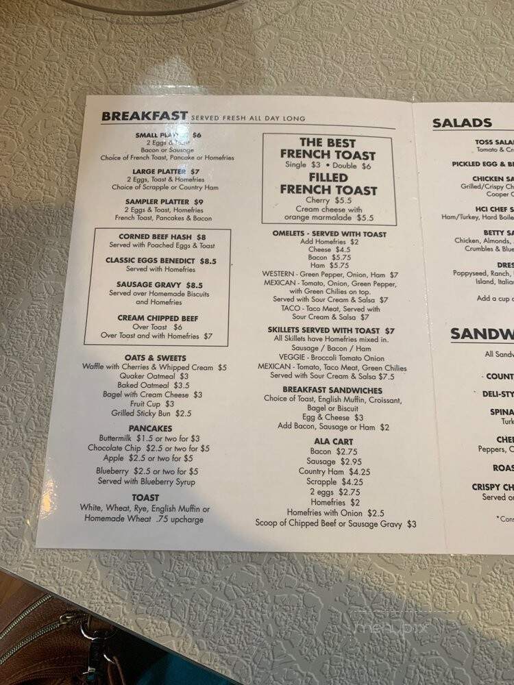 Honey Creek Inn Restaurant - Reedsville, PA menu_pic