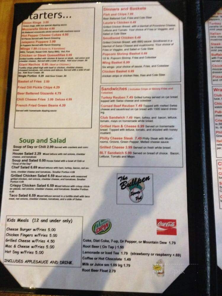 The Bullpen Sports Pub - Britton, MI menu_pic