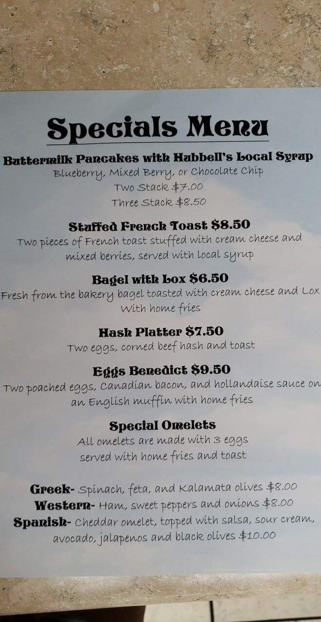 Crazy River Cafe - Margaretville, NY menu_pic