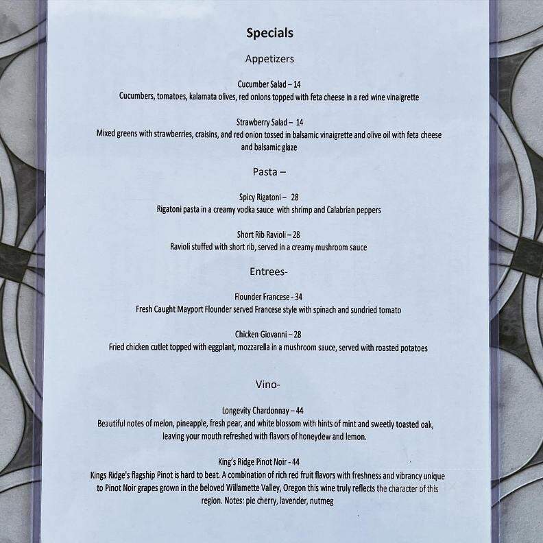 Bella Vista - Fruit Cove, FL menu_pic