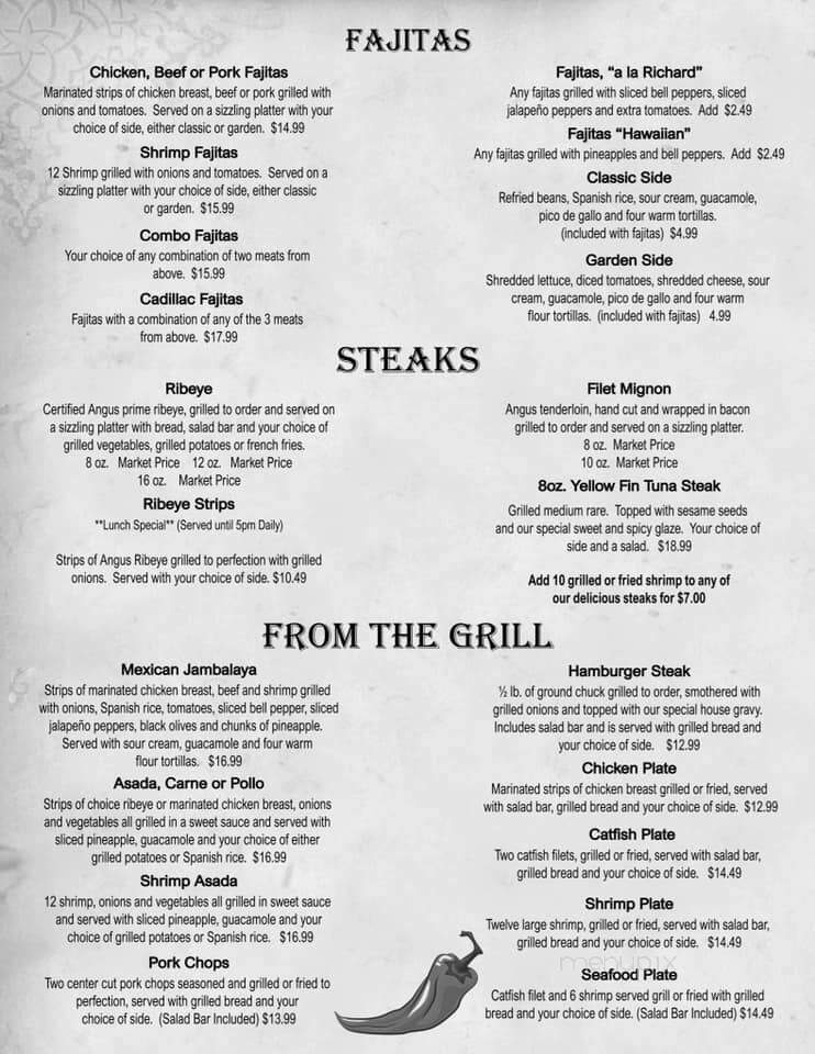 El Camino Restaurant - Abbeville, LA menu_pic