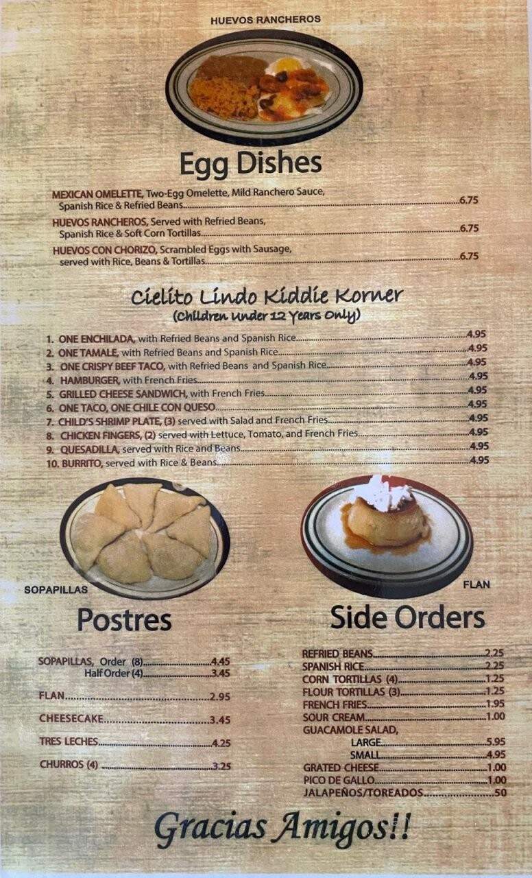 Cielito Lindo Restaurant - Waller, TX menu_pic