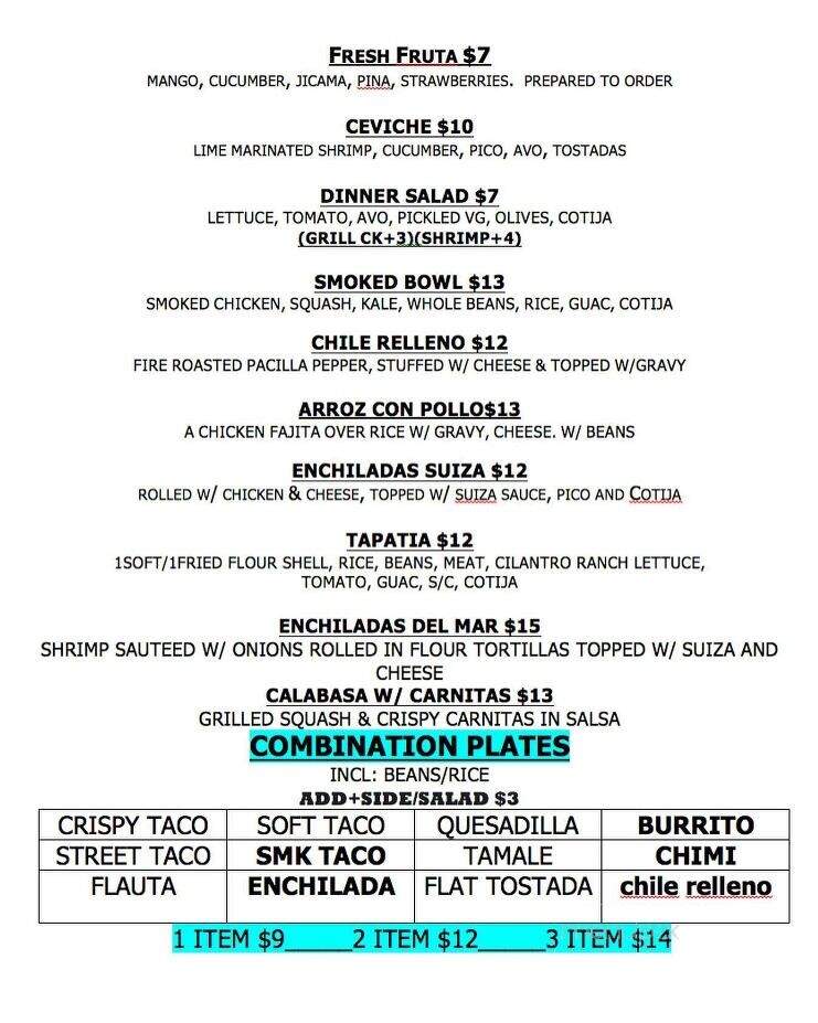 Coyotes - Lockeford, CA menu_pic