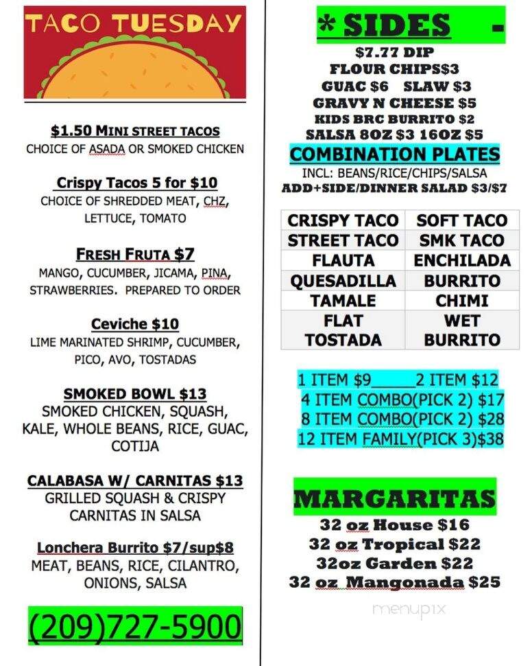 Coyotes - Lockeford, CA menu_pic