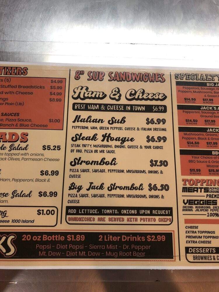 Jack's Pizza - Franklin, IN menu_pic