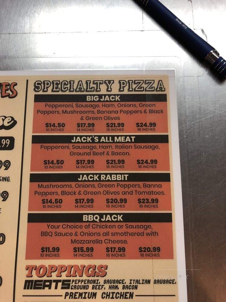 Jack's Pizza - Franklin, IN menu_pic