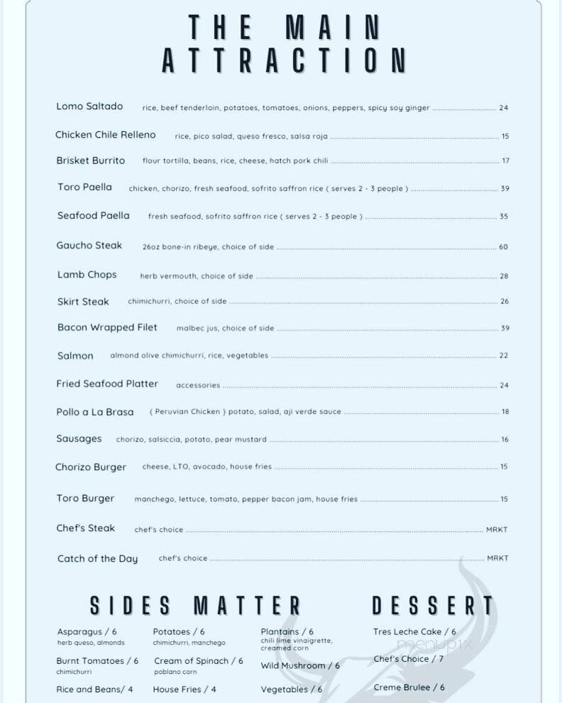 Toro - Bowling Green, KY menu_pic