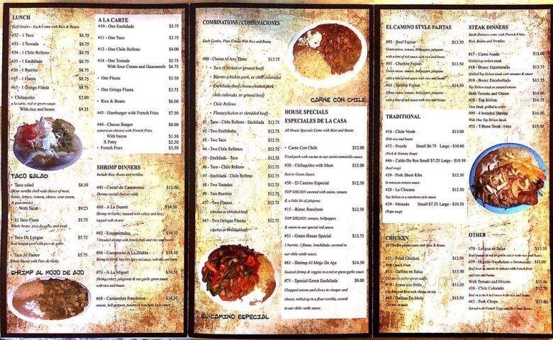 El Camino Restaurant - Brentwood, CA menu_pic