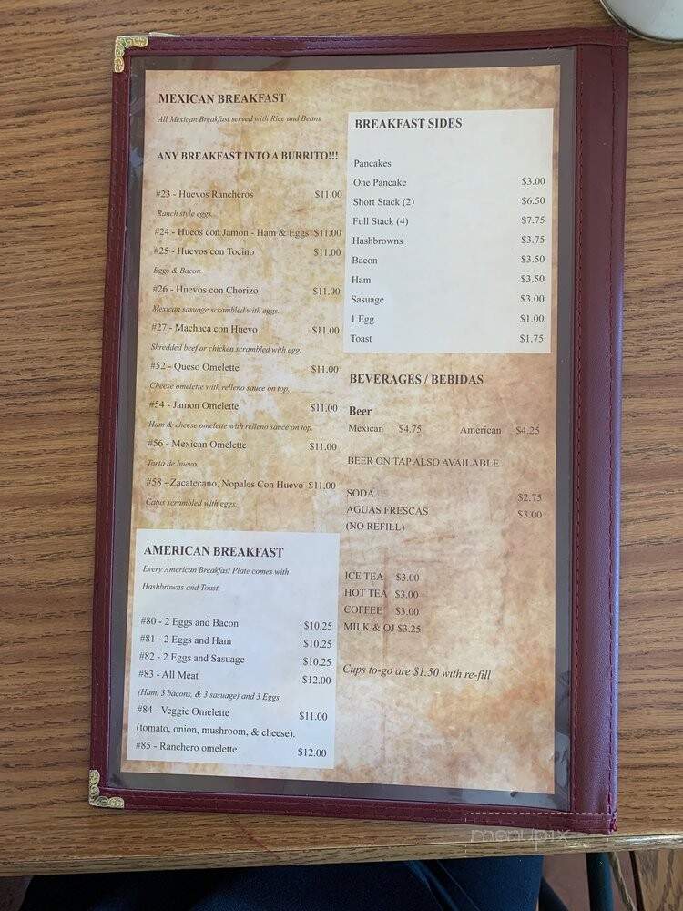 El Camino Restaurant - Brentwood, CA menu_pic