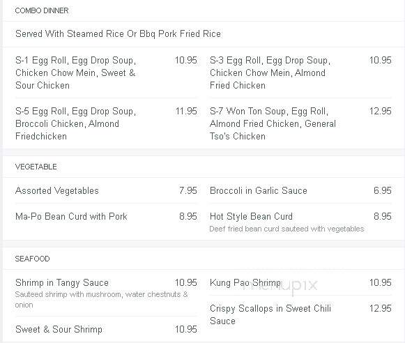 Ming Dynasty - Long Prairie, MN menu_pic