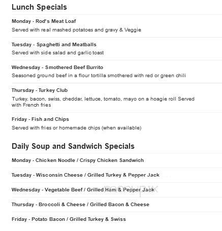 G-Ma's Diner - Mills, WY menu_pic