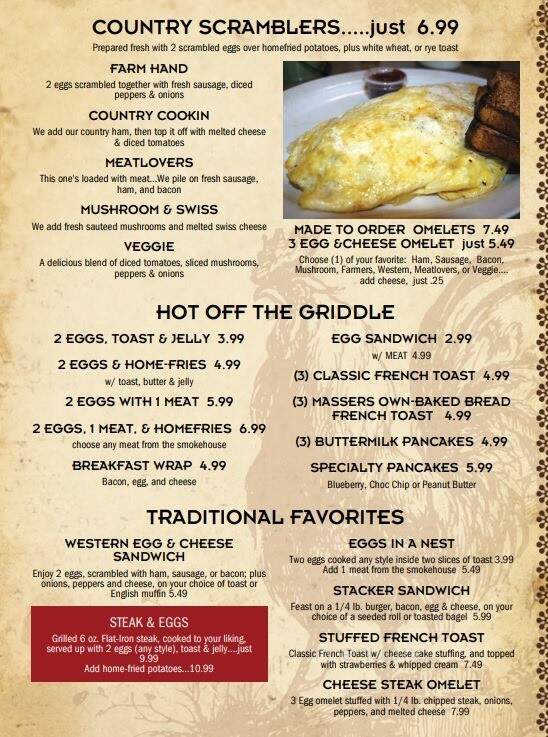 Masser's Restaurant - Paxinos, PA menu_pic