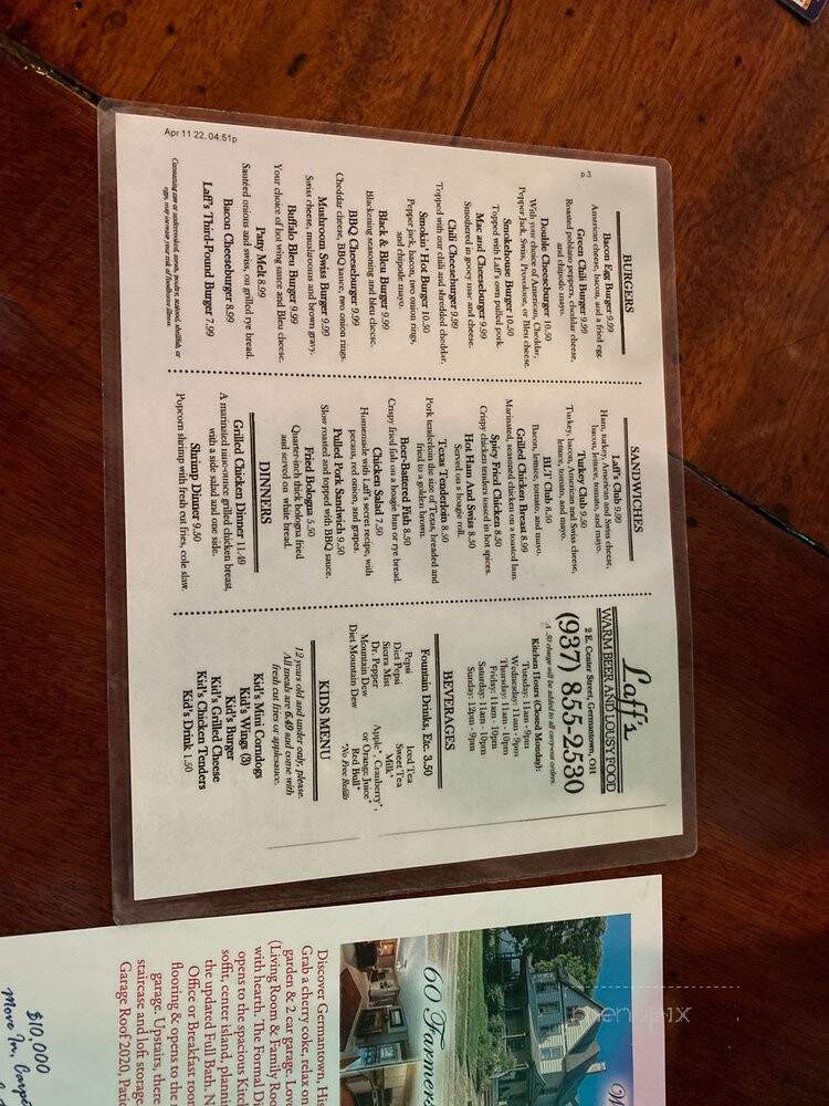 Laff's - Germantown, OH menu_pic