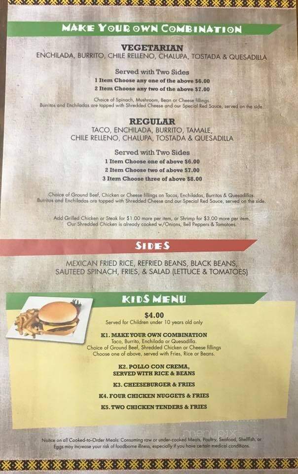 La Paz - Goldsboro, NC menu_pic