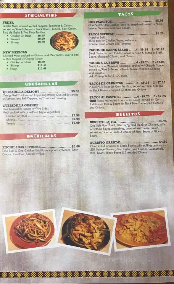 La Paz - Goldsboro, NC menu_pic