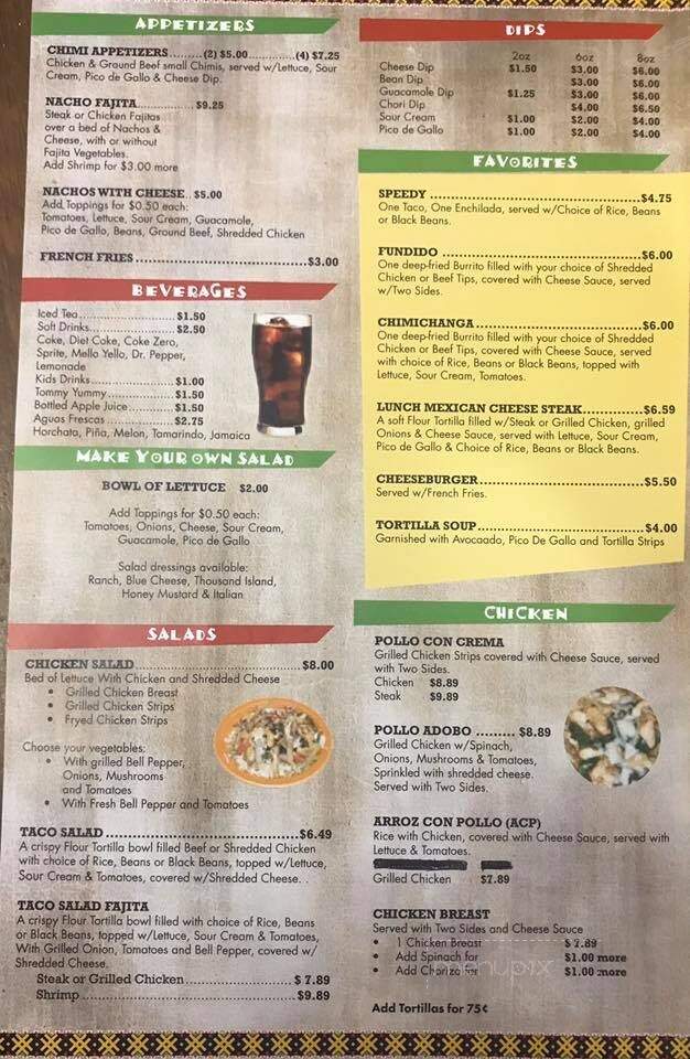 La Paz - Goldsboro, NC menu_pic
