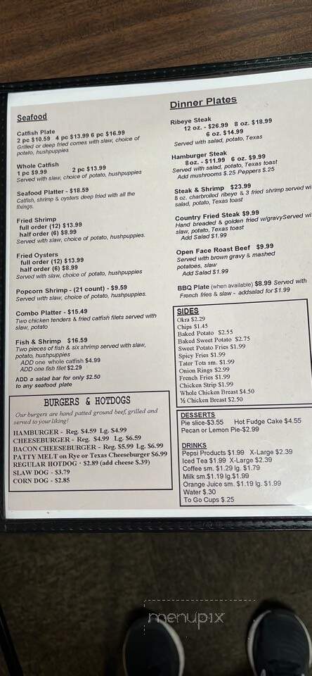 Shirley's Restaurant - Ripley, MS menu_pic