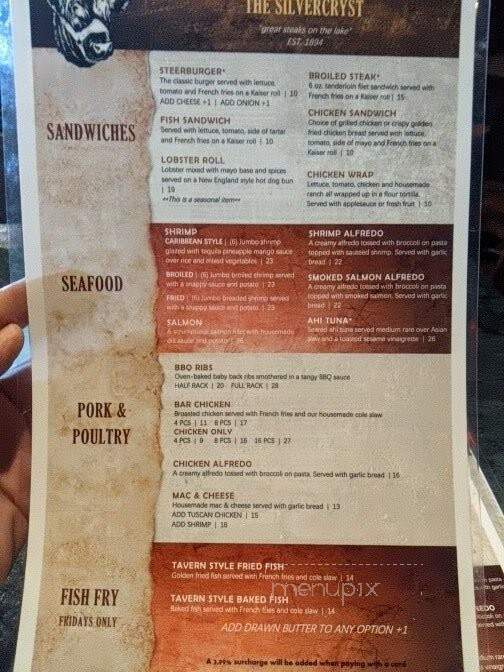 Silvercryst Supper Club - Wautoma, WI menu_pic