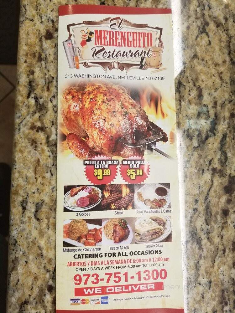 El Merenguito Restaurant - Belleville, NJ menu_pic
